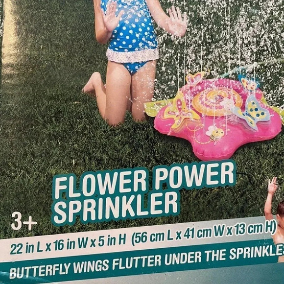 Splash n’ Fun Flower Power Sprinkler Fluttering Butterfly Wings 1 Set New in Box - Picture 5 of 5